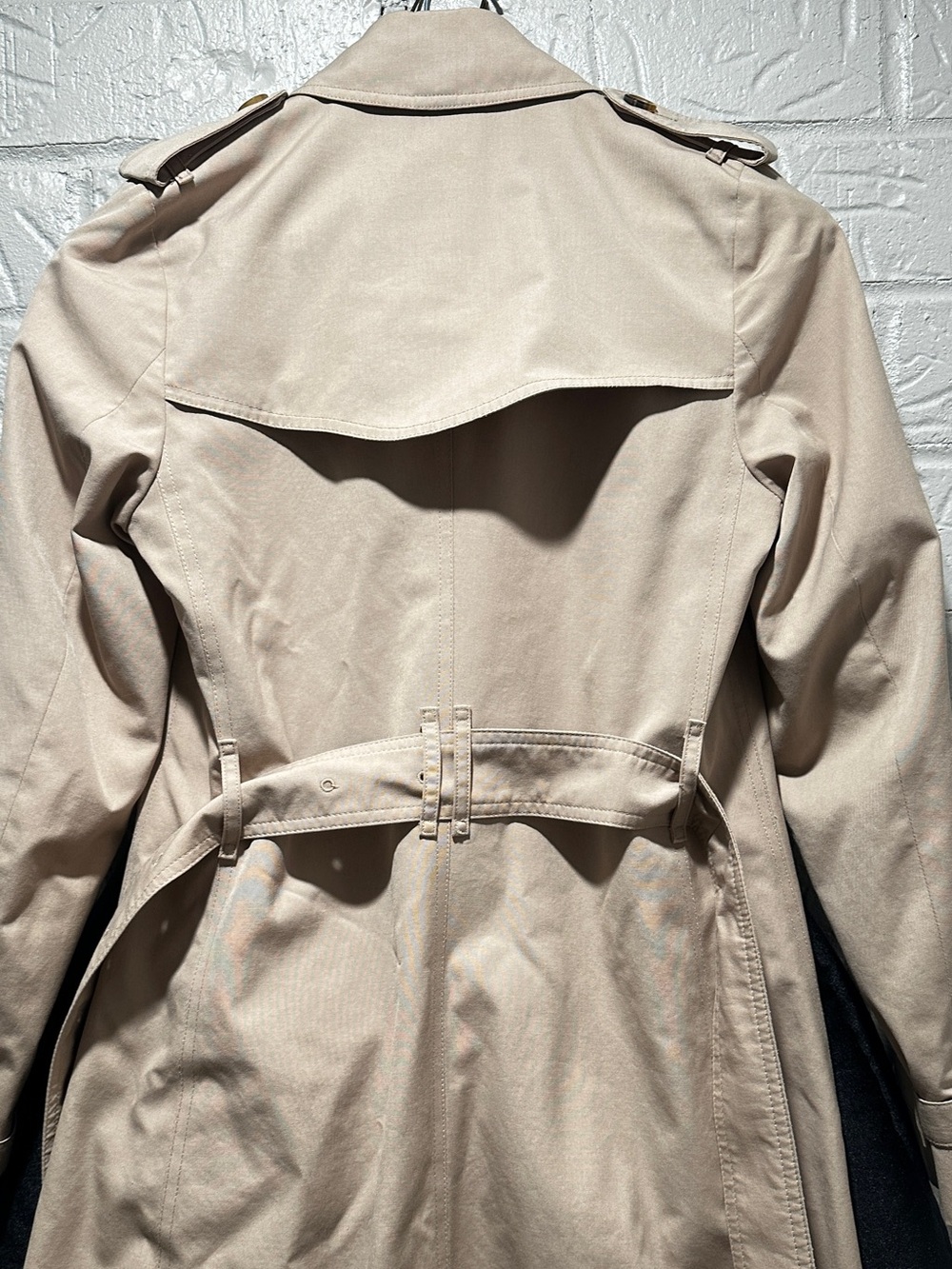 Burberry Kensington Classic Beige Cotton Blend Trench Coat Size 2 - Picture 6 of 16